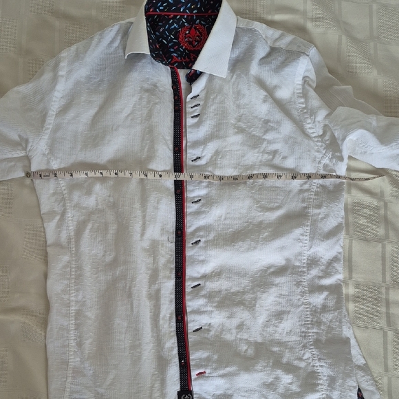 Men's White Casual Button Down Shirt - Picture 11 of 16